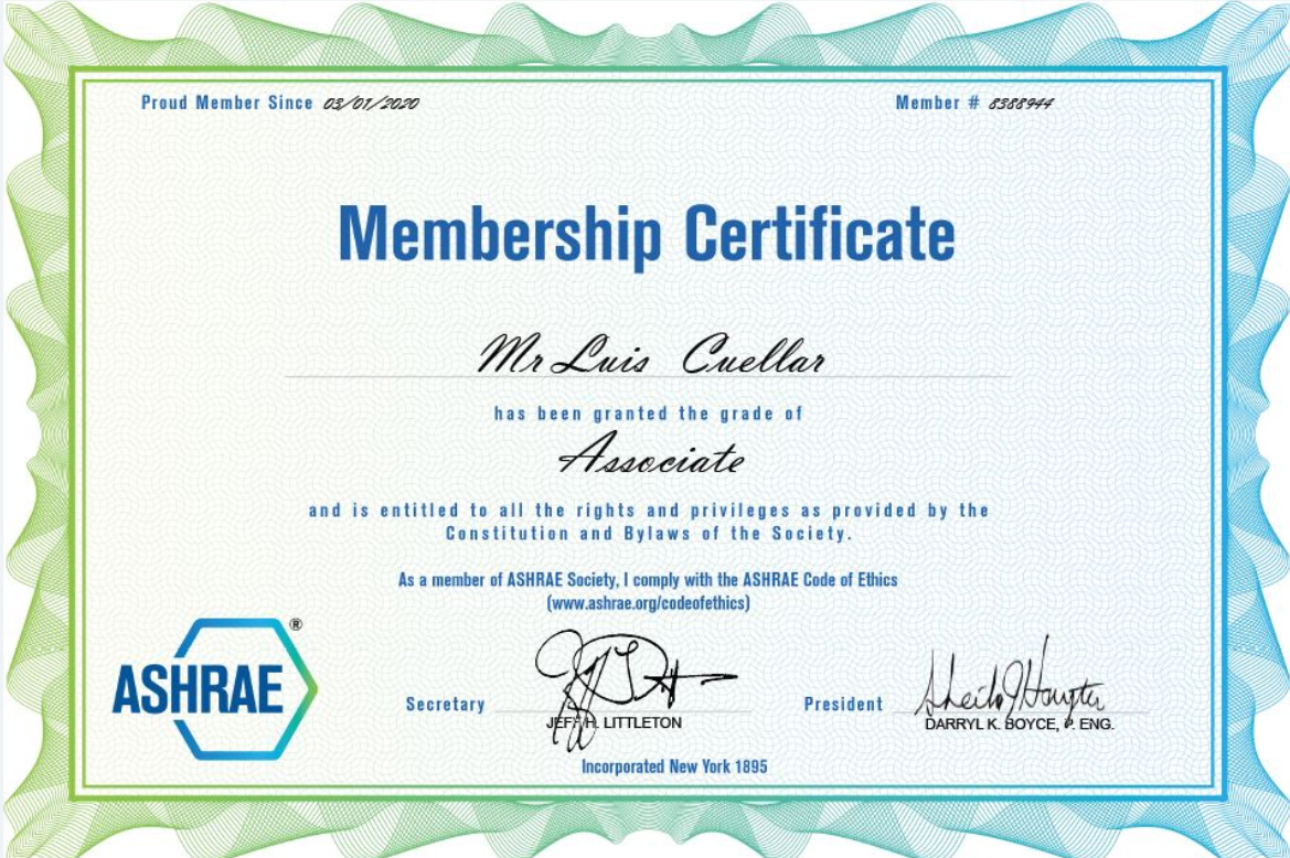 Certificación ASHRAE